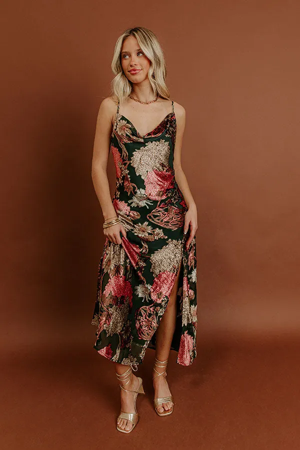 Candlelit Charm Floral Velvet Burnout Midi Dress sold by Impressions product image thumbnail 3