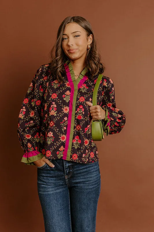 Park Avenue Poise Floral Top sold by Impressions