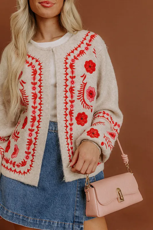 Flora Edge Embroidered Cardigan sold by Impressions