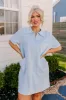 Casual Outing Mini Dress in Sky Blue Curves sold by Impressions
