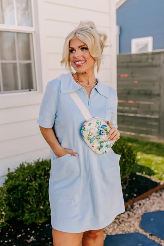 Casual Outing Mini Dress in Sky Blue Curves sold by Impressions