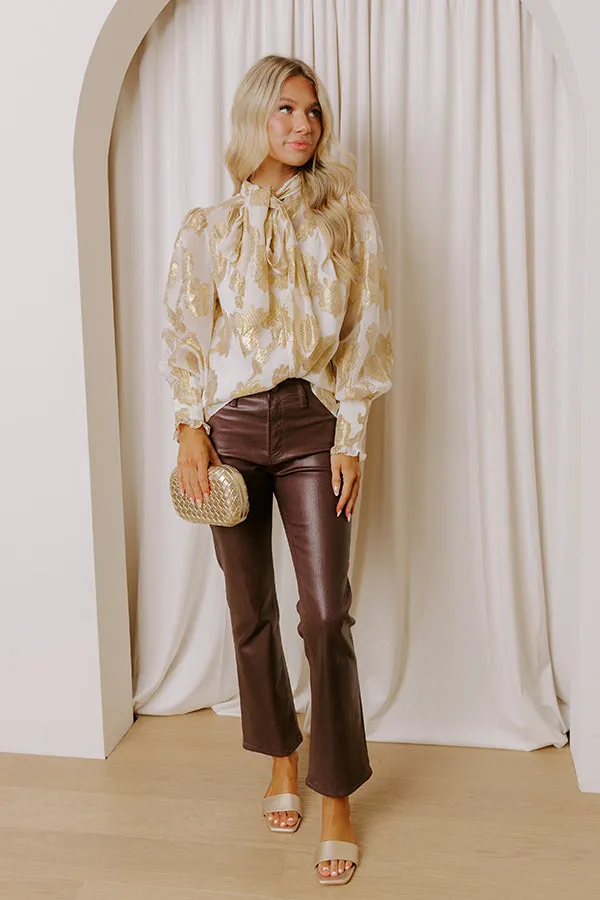 Bistro In Paris Floral Jacquard Front Tie Top sold by Impressions product image thumbnail 5