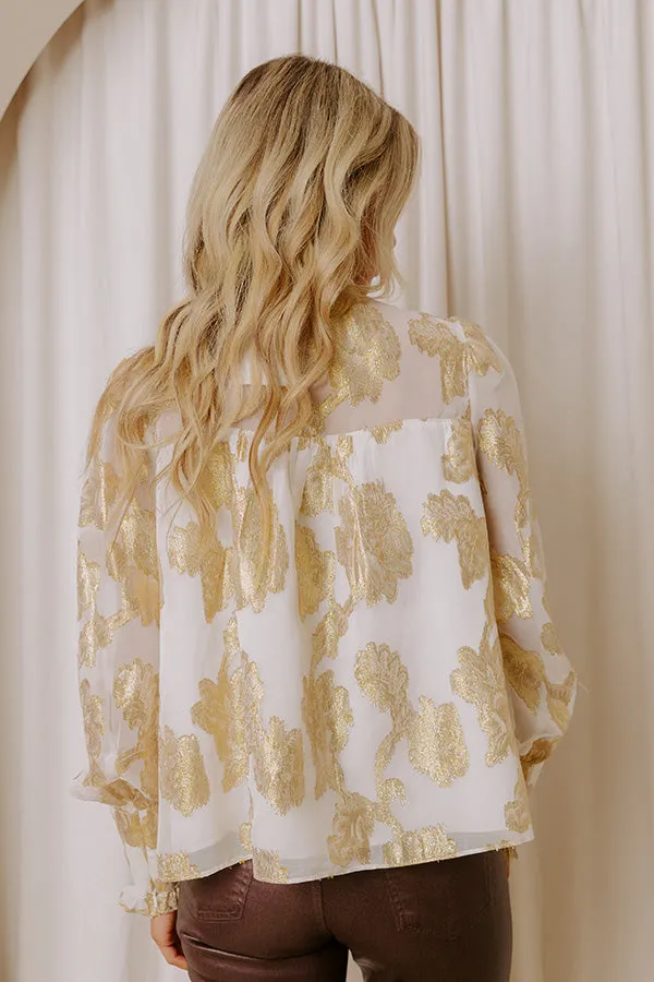 Bistro In Paris Floral Jacquard Front Tie Top sold by Impressions product image thumbnail 4