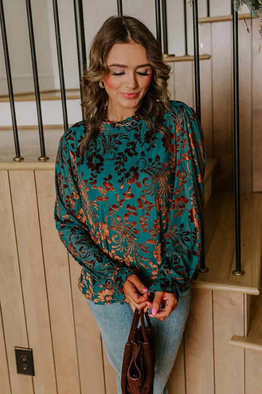 Evening Muse Floral Velvet Burnout Shift Top sold by Impressions