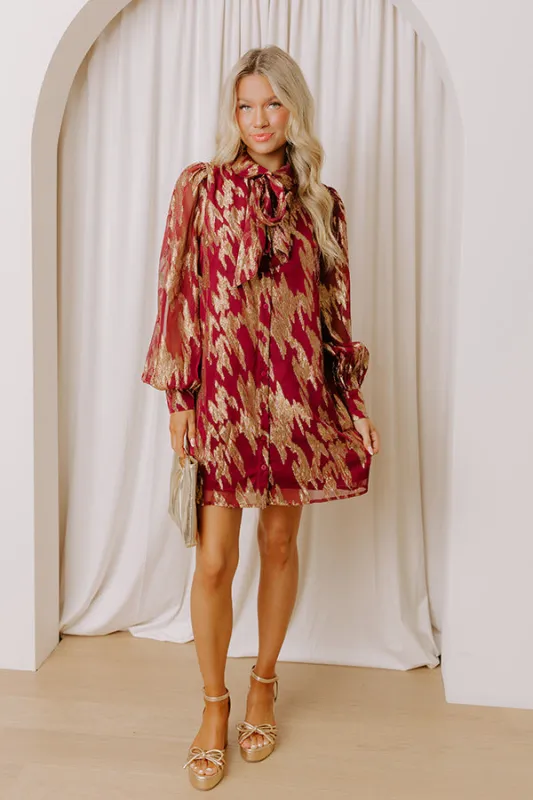 Candlelight Hour Metallic Mini Dress sold by Impressions