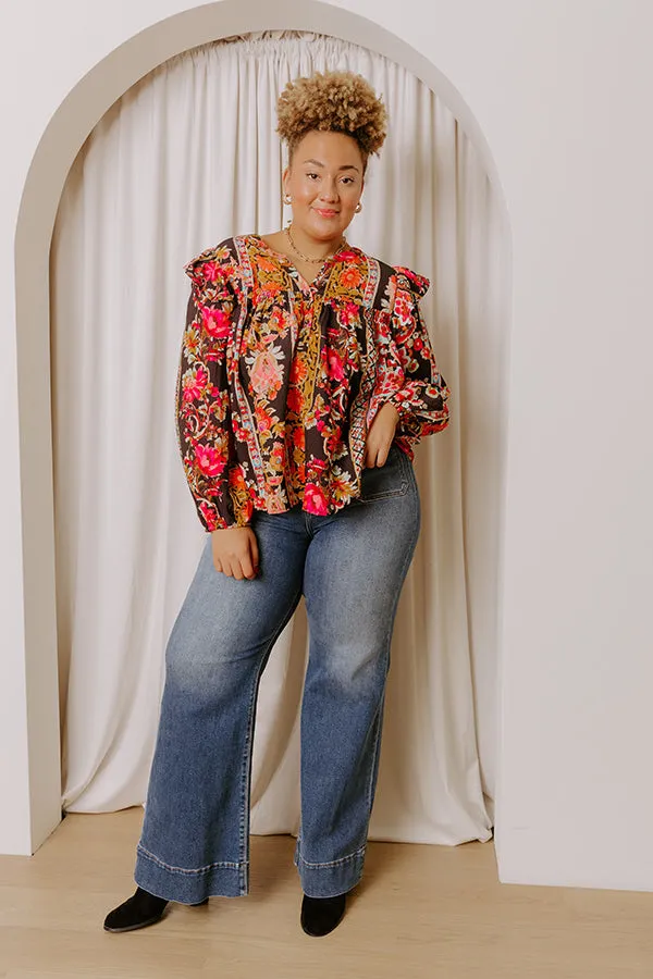 Garden Party Ready Floral Shift Top in Black Curves sold by Impressions product image thumbnail 2