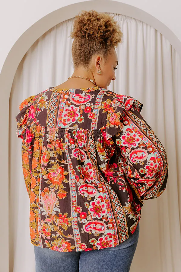 Garden Party Ready Floral Shift Top in Black Curves sold by Impressions product image thumbnail 3