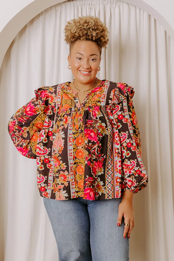 Garden Party Ready Floral Shift Top in Black Curves sold by Impressions product image thumbnail 4