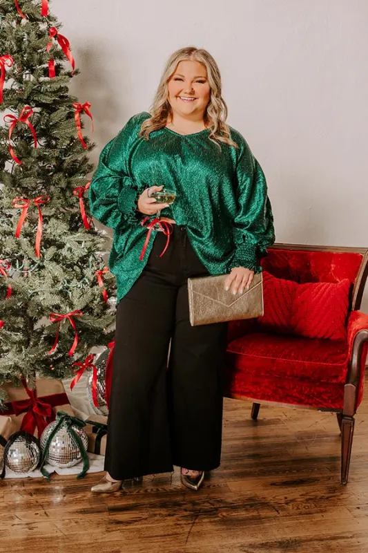 Evergreen Elegance Metallic Oversized Top Curves sold by Impressions