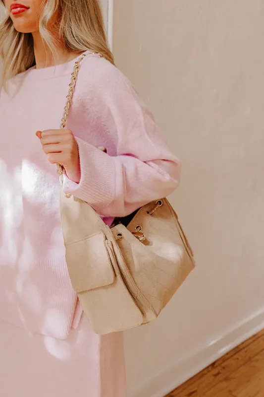 Willow Faux Suede Hobo Bag in Beige sold by Impressions