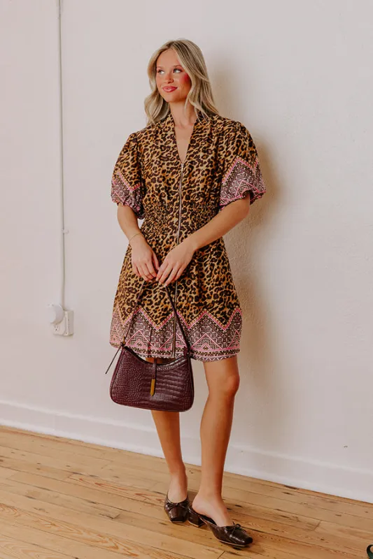 Wildly Chic Satin Leopard Mini Dress sold by Impressions