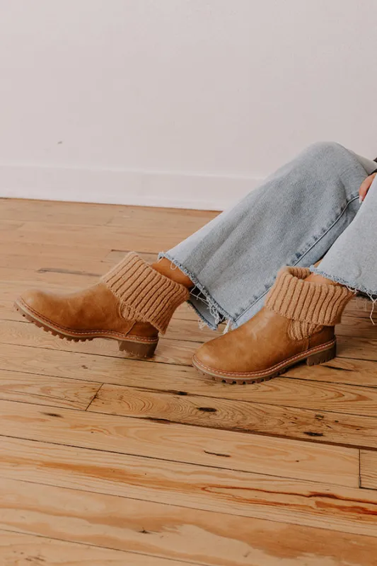 Quiver Faux Leather Bootie in Camel sold by Impressions