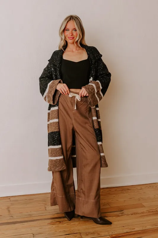 The Lily High Waist Wide Leg Pants in Mocha sold by Impressions