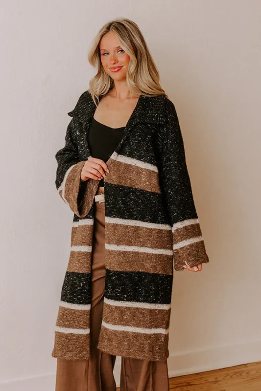 Uptown Ease Stripe Knit Cardigan sold by Impressions