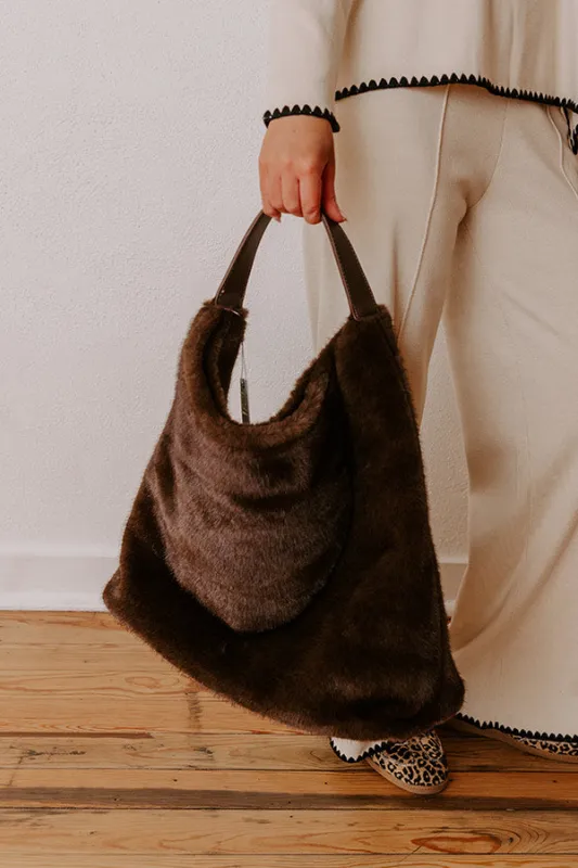 Chandler Plush Hobo Tote in Dark Chocolate made by Urban Expressions