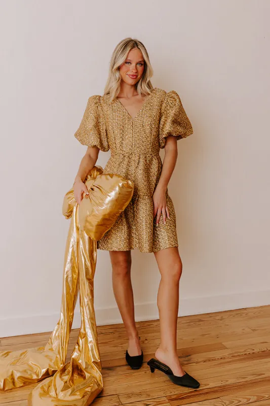 Glistening And Gorgeous Tweed Mini Dress sold by Impressions