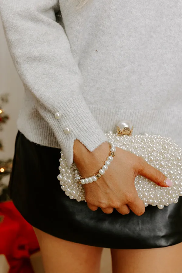 Luxe Routine Pearl Embellished Knit Sweater sold by Impressions product image thumbnail 2