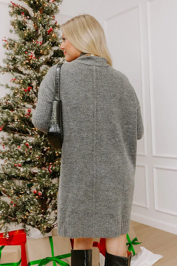 Soho Soft Knit Sweater Mini Dress in Charcoal sold by Impressions product image thumbnail 5