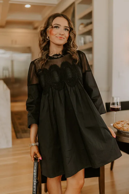 Chic Agenda Lace Applique Mini Dress in Black sold by Impressions