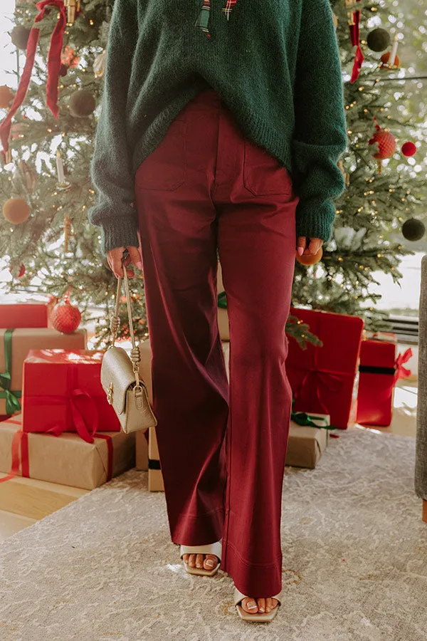 The Trixie High Waist Wide Leg Pants in Merlot sold by Impressions product image thumbnail 2