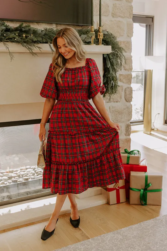 Plaid Kisses Midi Dress sold by Impressions