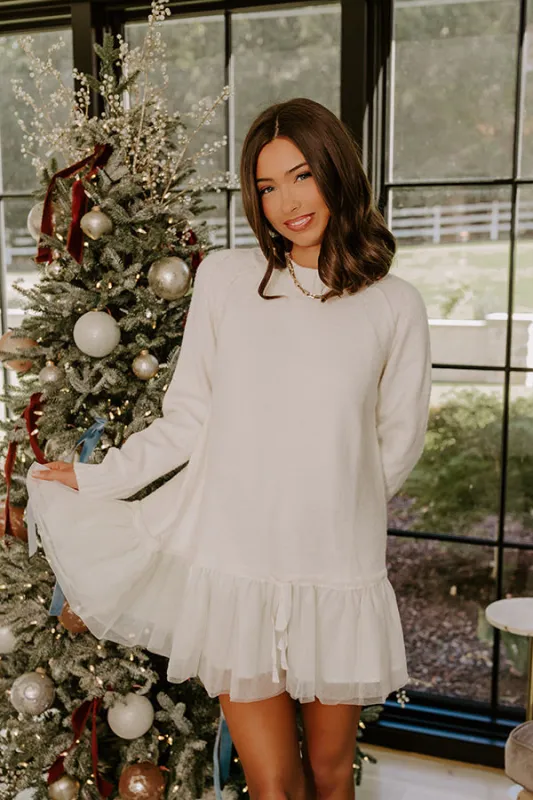 Upper East Chic Knit Sweater Mini Dress in Cream sold by Impressions