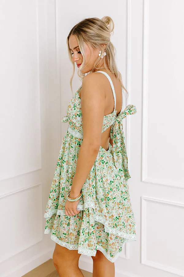 Flirty Feelings Floral Mini Dress in Mint sold by Impressions product image thumbnail 2