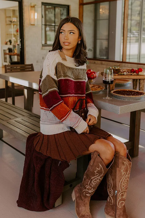 Cafe Chic Pointelle Knit Stripe Sweater sold by Impressions product image thumbnail 3