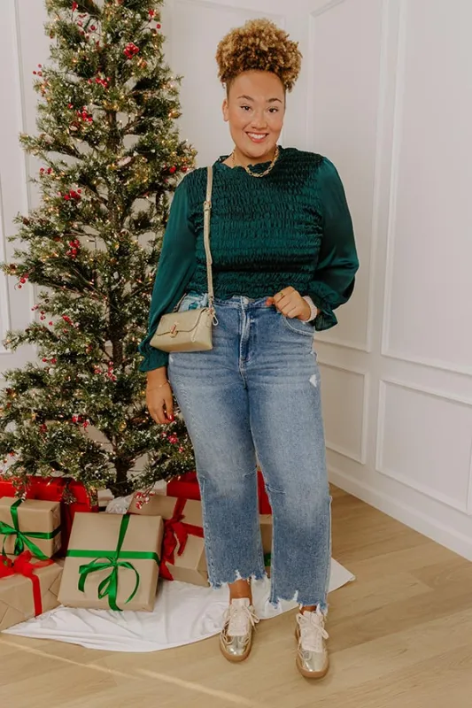 RISEN Victoria High Waist Distressed Straight Leg Jean Curves sold by Impressions