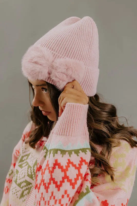 Cozy Moment Knit Beanie in Blush sold by Impressions