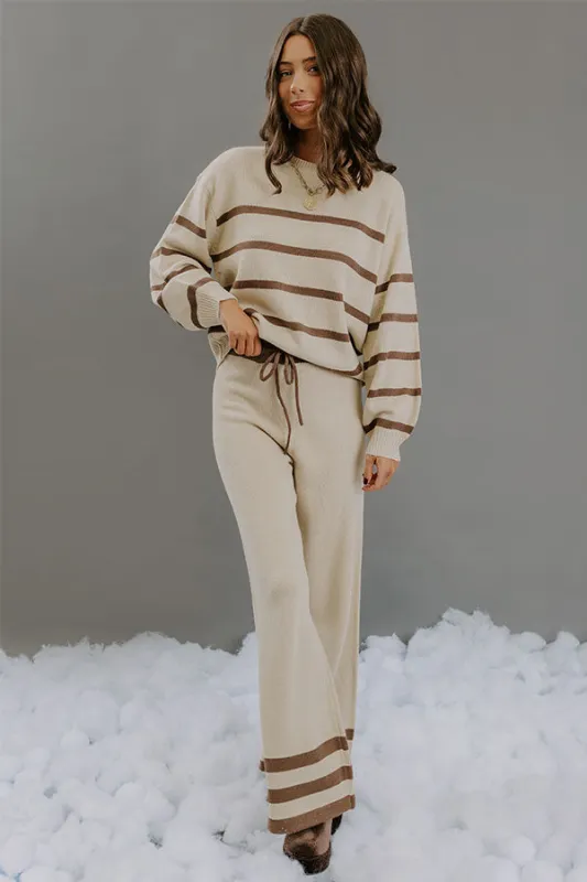 Cozy Darling High Waist Stripe Knit Pants sold by Impressions