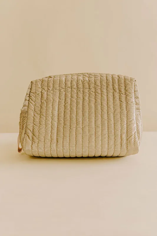 Shiraleah Logan Large Boxy Cosmetic Pouch in Gold sold by Impressions