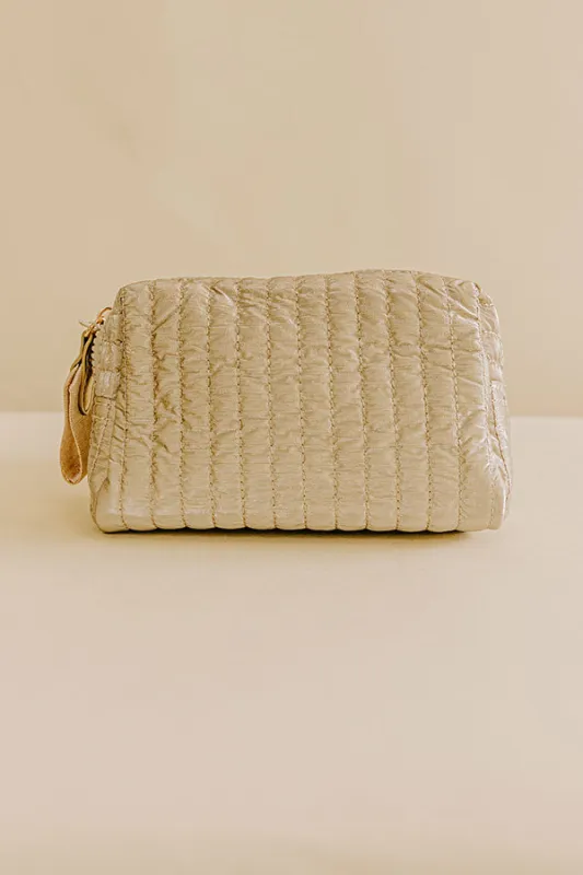 Shiraleah Logan Small Boxy Cosmetic Pouch in Gold sold by Impressions