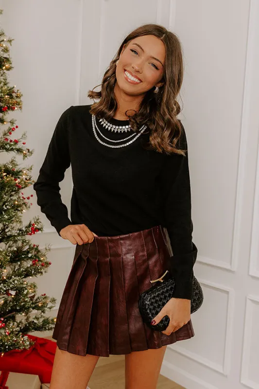 Glitz Avenue Embellished Sweater Top in Black sold by Impressions