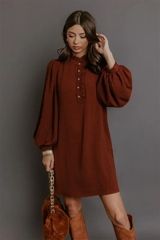 Falling for You Ruffle Mini Dress sold by Impressions