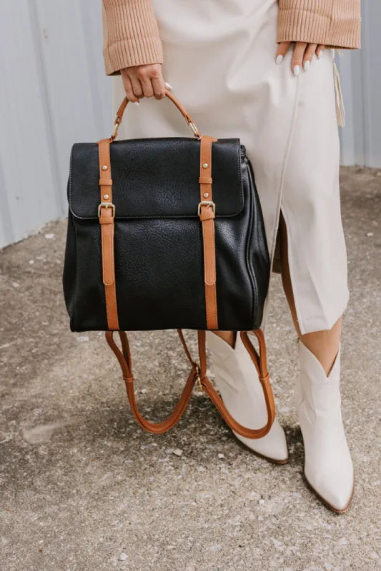 Punctual And Perfect Faux Leather Backpack In Black sold by Impressions