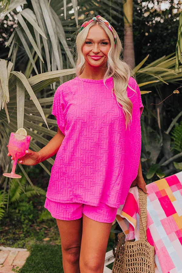 Maldives Escape Oversized Terry Top in Fuchsia sold by Impressions product image thumbnail 4