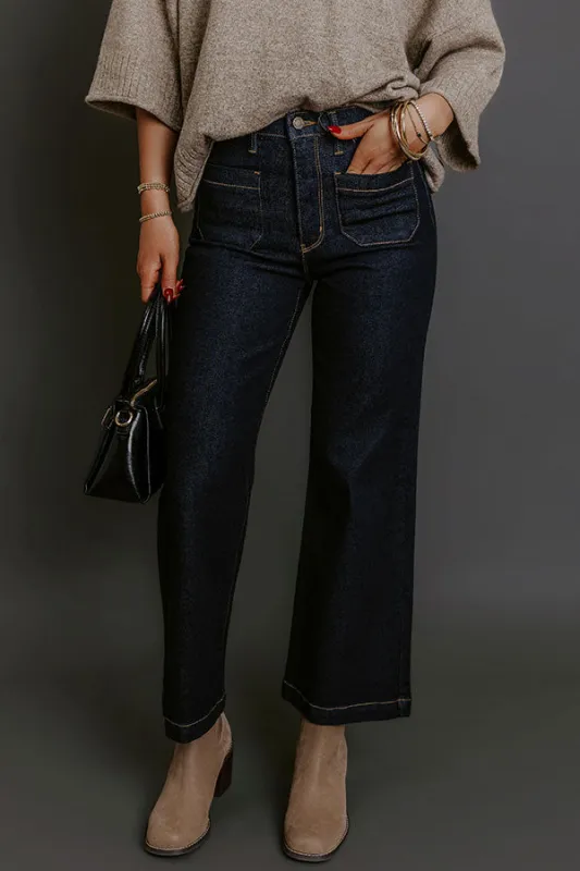 JUST USA Sailor High Waist Pocket Wide Leg Jean made by Just USA