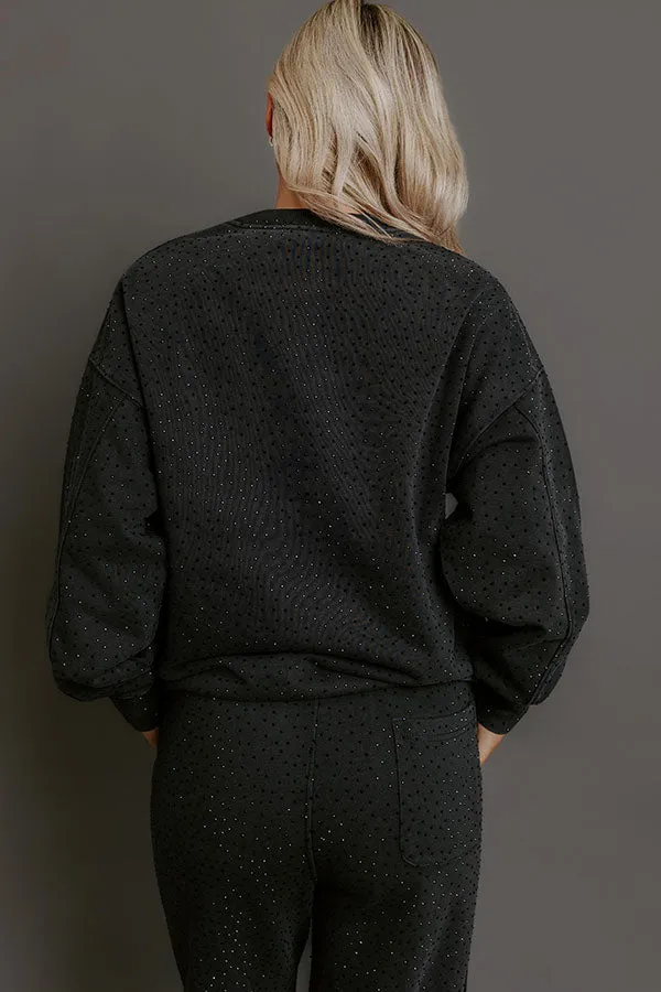 Sparkling Personality Embellished Sweatshirt in Black sold by Impressions product image thumbnail 4