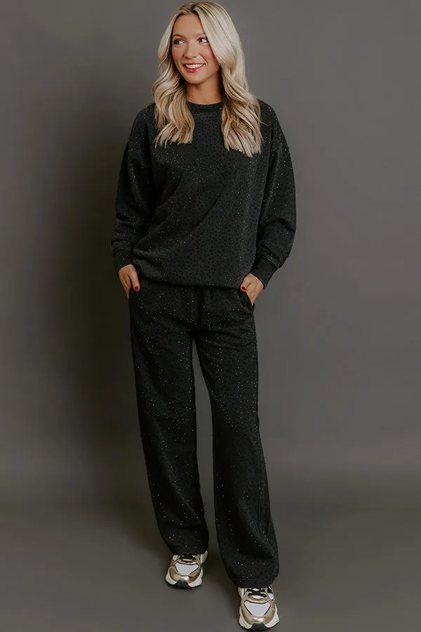 Sparkling Personality Embellished Sweatshirt in Black sold by Impressions product image thumbnail 5