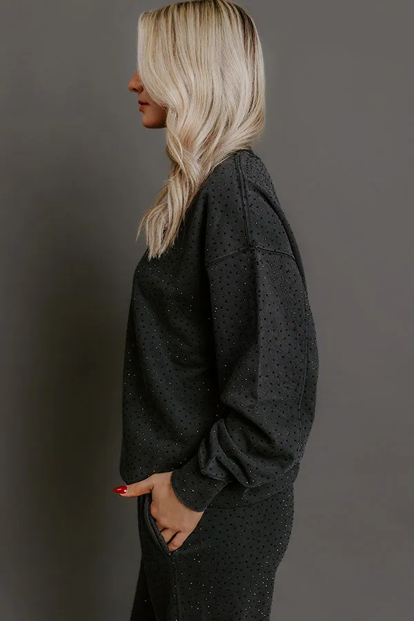 Sparkling Personality Embellished Sweatshirt in Black sold by Impressions product image thumbnail 3