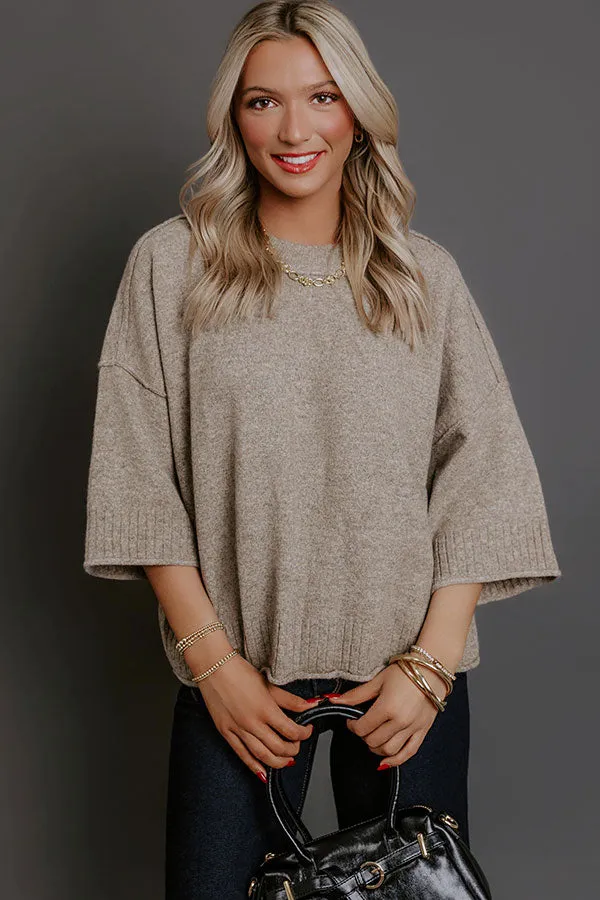 Daydream Knit Sweater Top in Mocha sold by Impressions