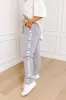Flow And Chill High Waist Straight Leg Pants in Grey Curves sold by Impressions