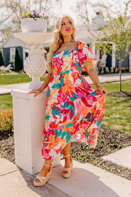 Tropical Getaway Floral Maxi Dress Curves sold by Impressions