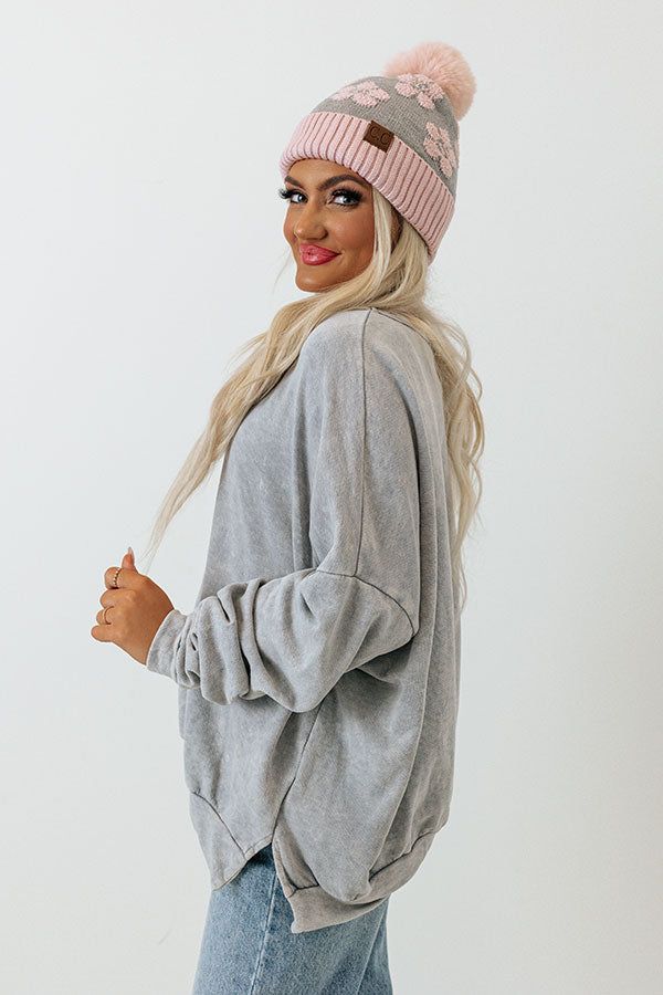 Always Down To Chill Mineral Wash Sweatshirt in Grey sold by Impressions product image thumbnail 5