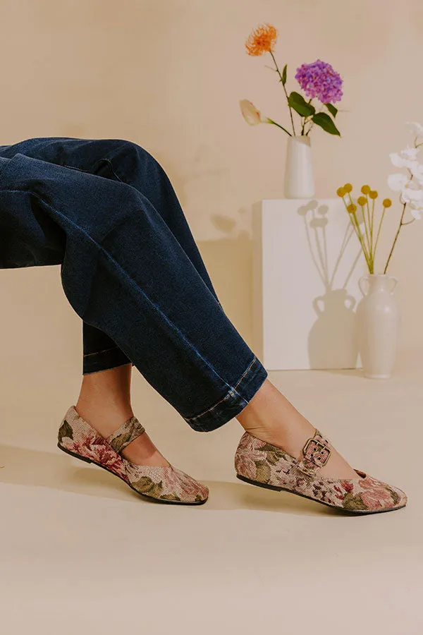 The Soho Floral Tapestry Flats sold by Impressions