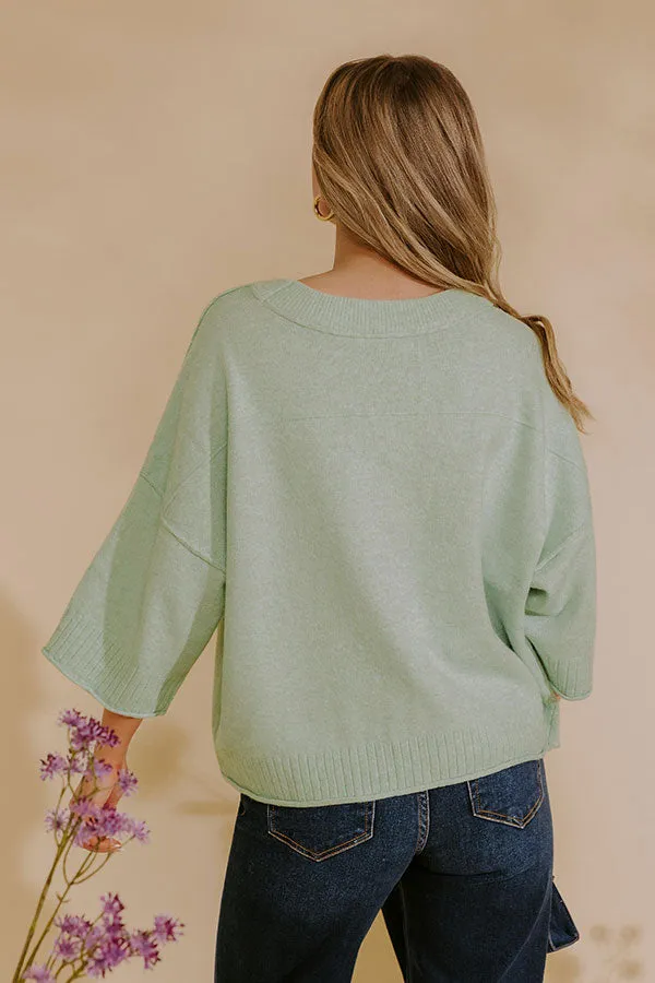 Daydream Knit Sweater Top in Mint sold by Impressions product image thumbnail 4