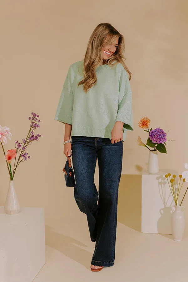Daydream Knit Sweater Top in Mint sold by Impressions product image thumbnail 2