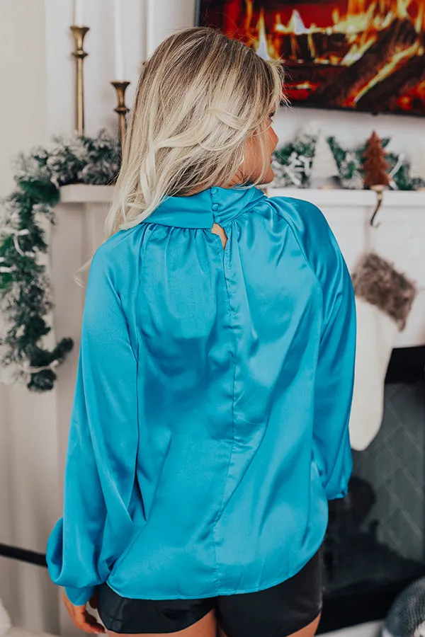 VIP Flight Plans Satin Top in Teal sold by Impressions product image thumbnail 4