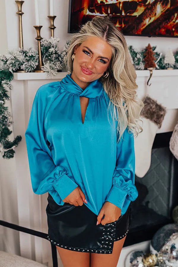 VIP Flight Plans Satin Top in Teal sold by Impressions product image thumbnail 3
